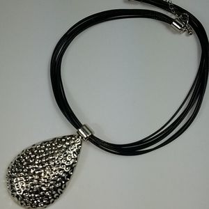 Fashion Jewelry, Silver hammered necklace